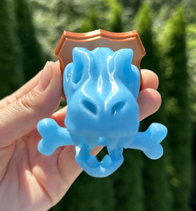 Blue T-Rex Skull & Crossbones Dinosaur Magnet – Glows In The Dark