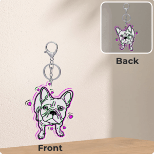 French Bulldog Surrounded by Heart's