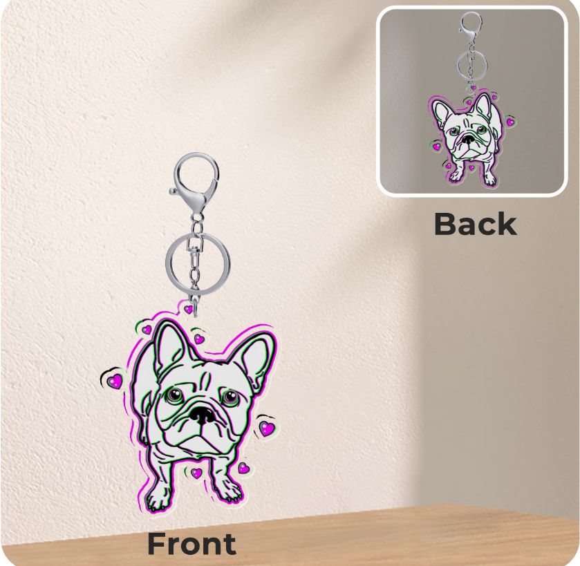 French Bulldog Surrounded by Heart's