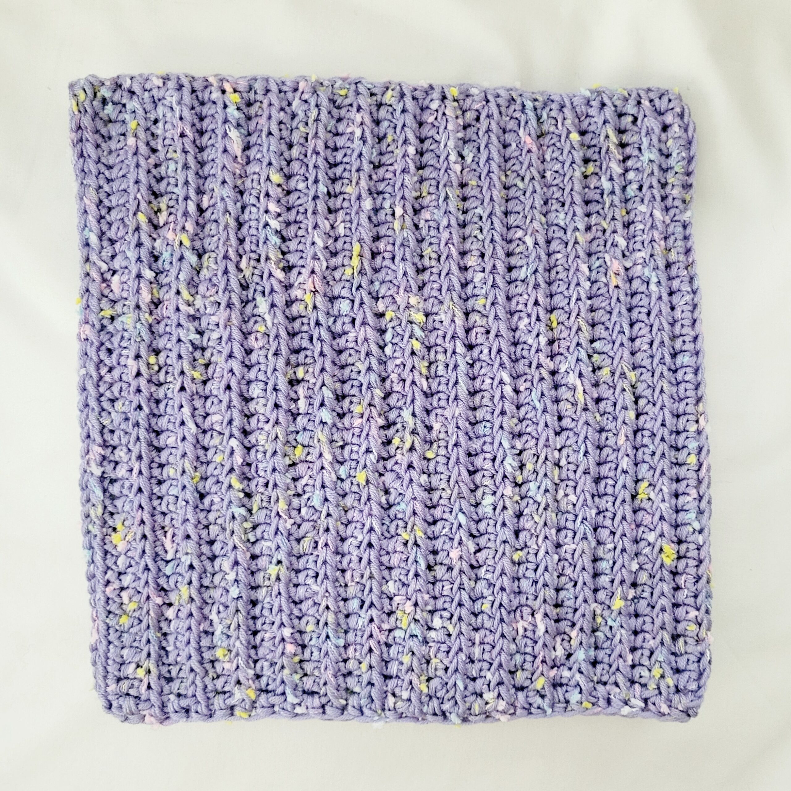 Hat - Crochet Unisex Cat/Square Hat - Lavender Sprinkles - Image 2