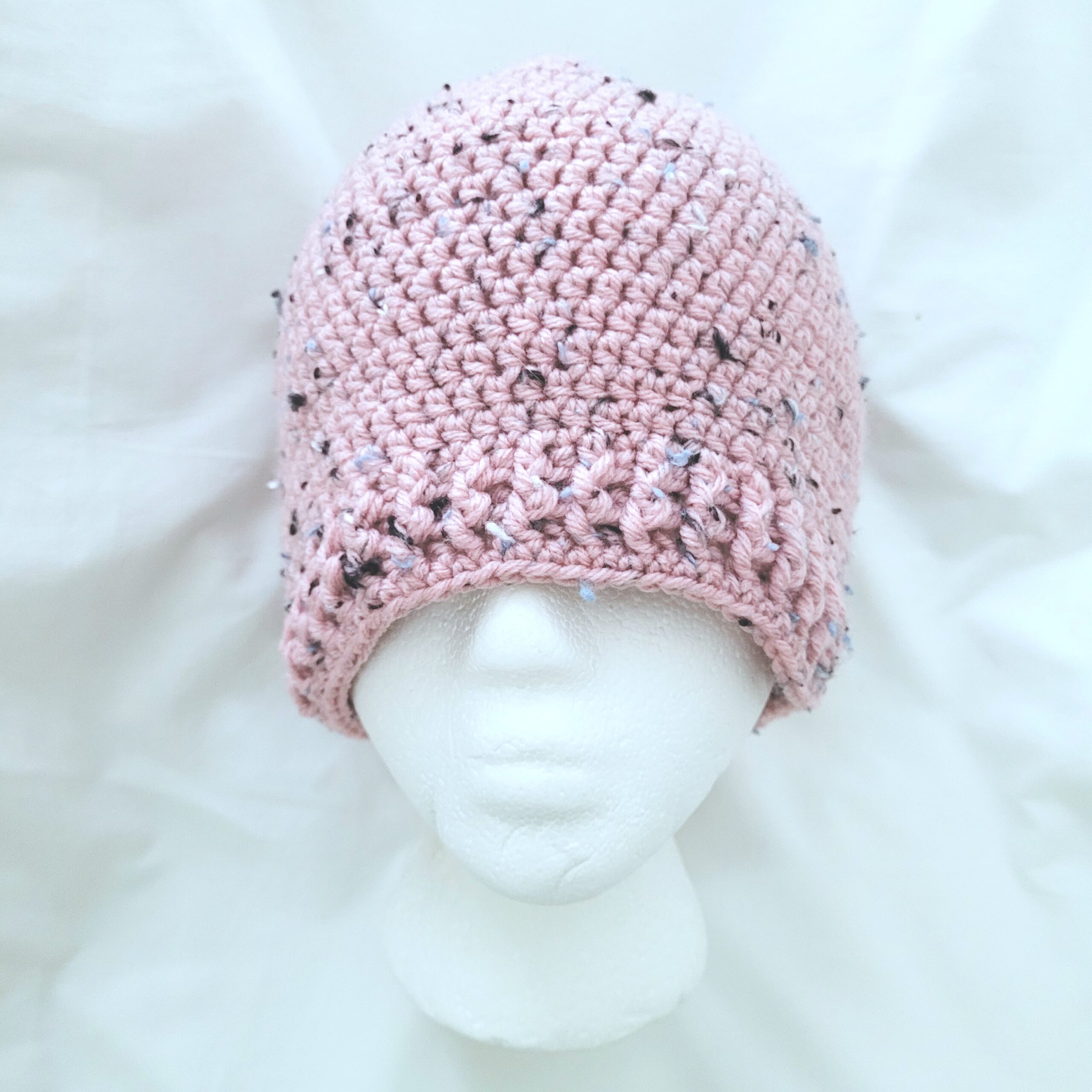 Hat - Crochet Unisex Hat - Rose Tweed