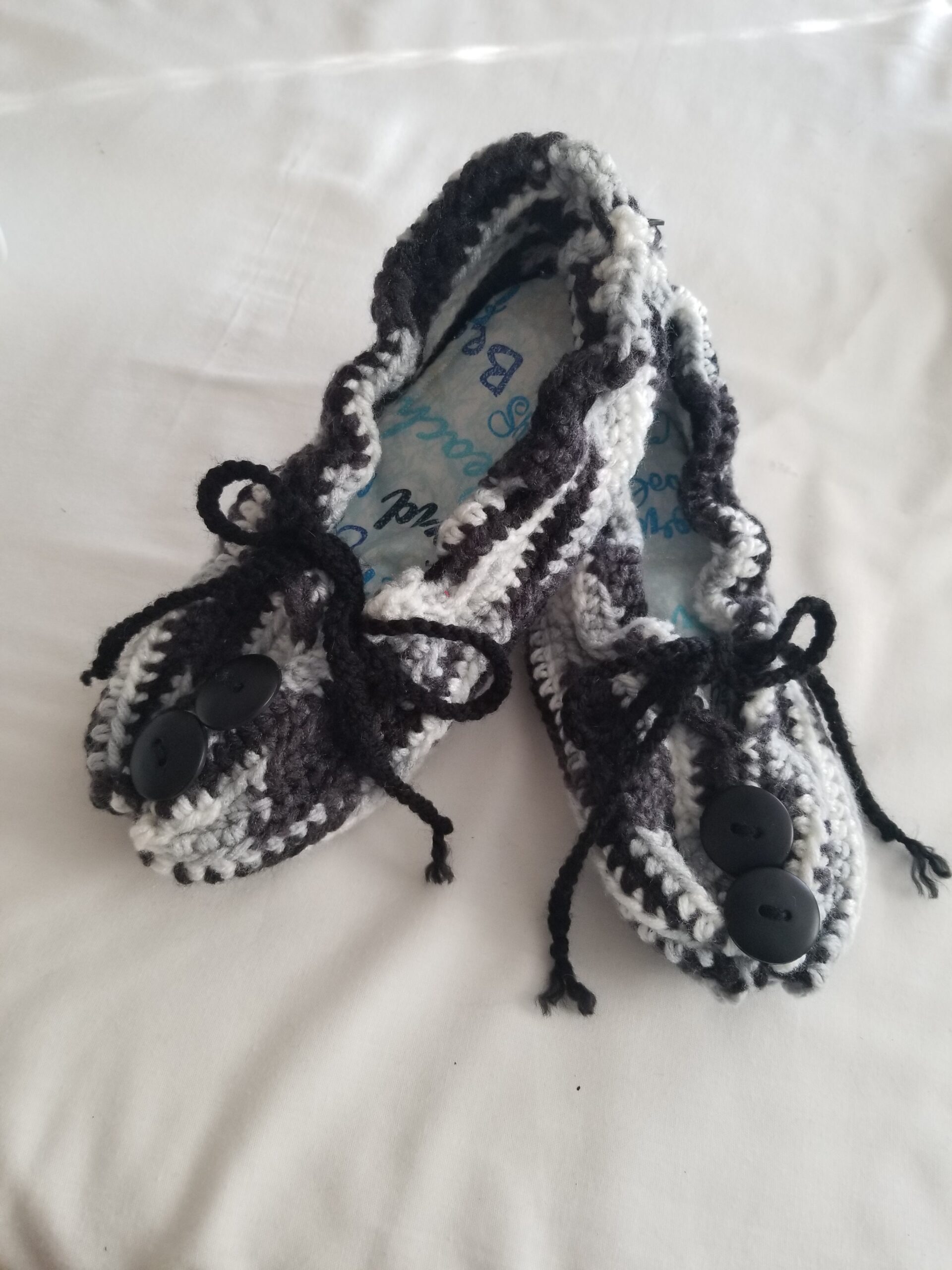 Crochet Slipper Socks - Zebra (size 6-7) - Image 7