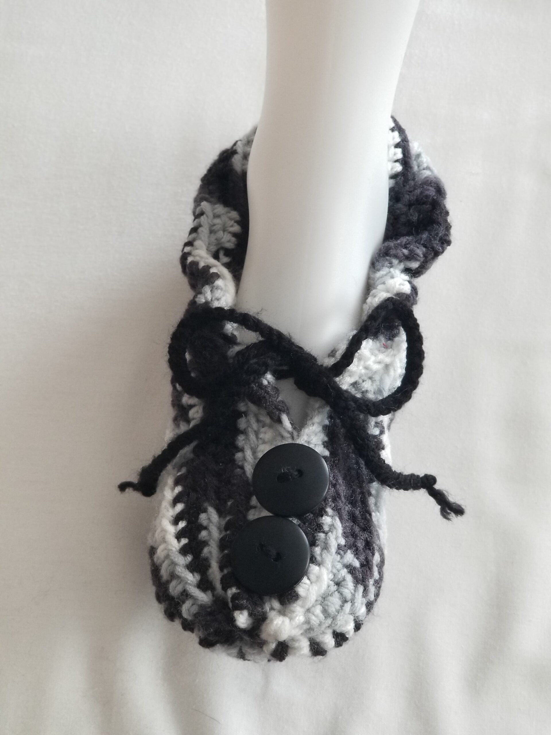 Crochet Slipper Socks - Zebra (size 6-7) - Image 5