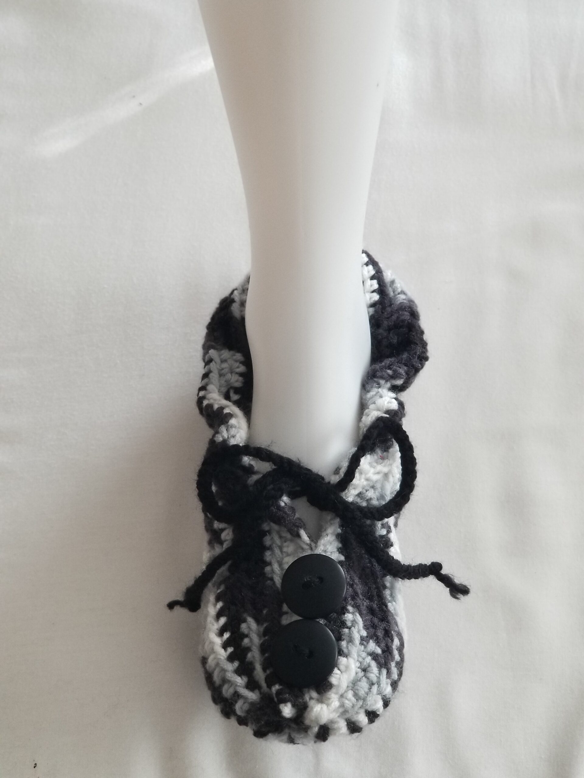 Crochet Slipper Socks - Zebra (size 6-7) - Image 4