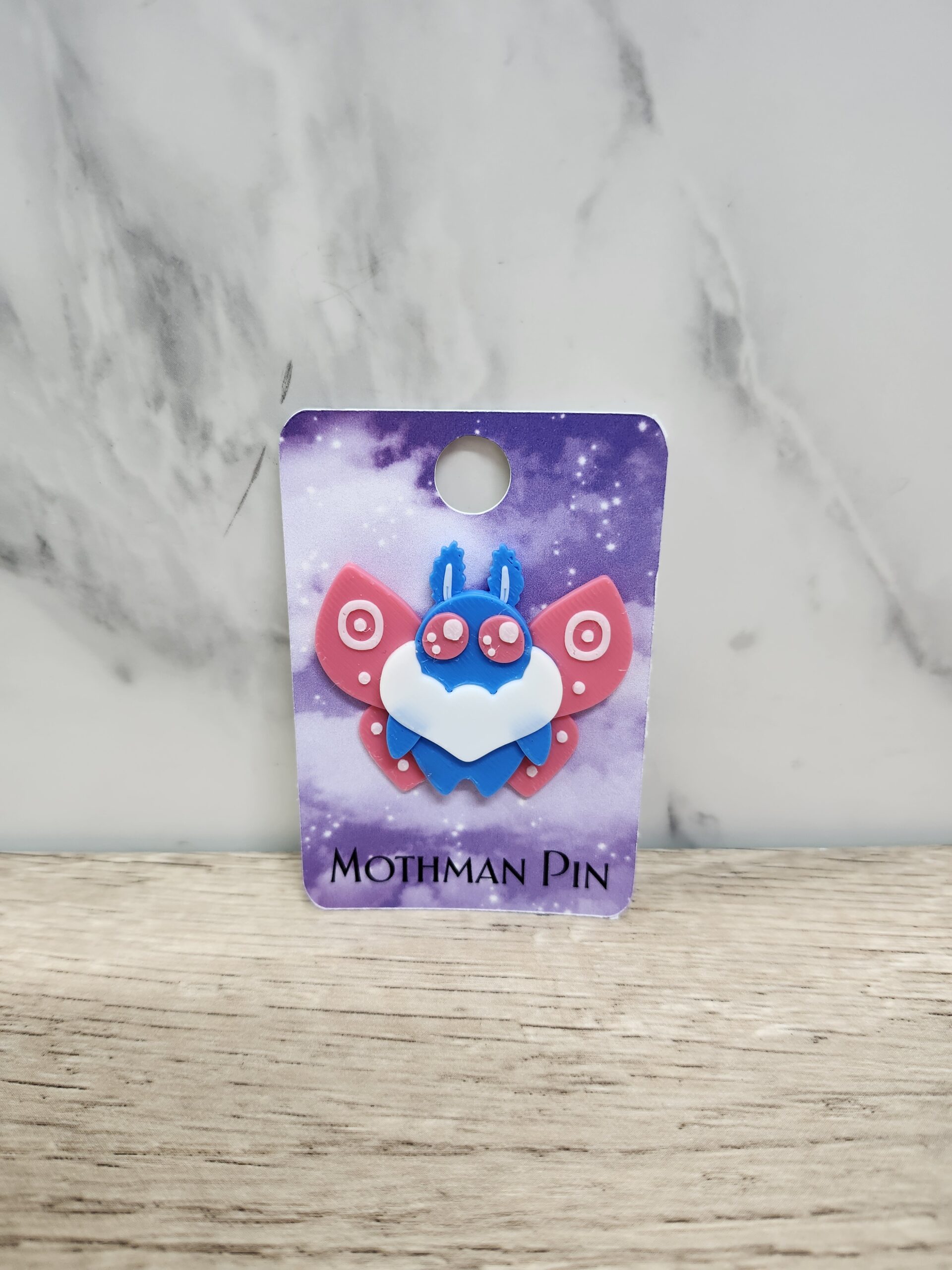 Mothman Cute Cryptid 3D Printed Pin - Image 3