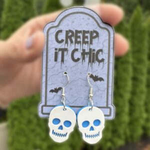 Neon Skulls Layered Acrylic Earrings