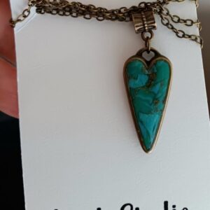 Faux Turquoise Handmade Heart Necklace