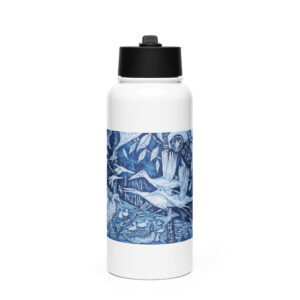 Bird Watching Stainless steel water bottle with a straw lid