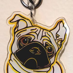 Cute Pug Acrylic Keychain