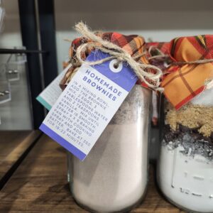 Homemade Brownie Baking Mix Mason Jar Gift with Recipe