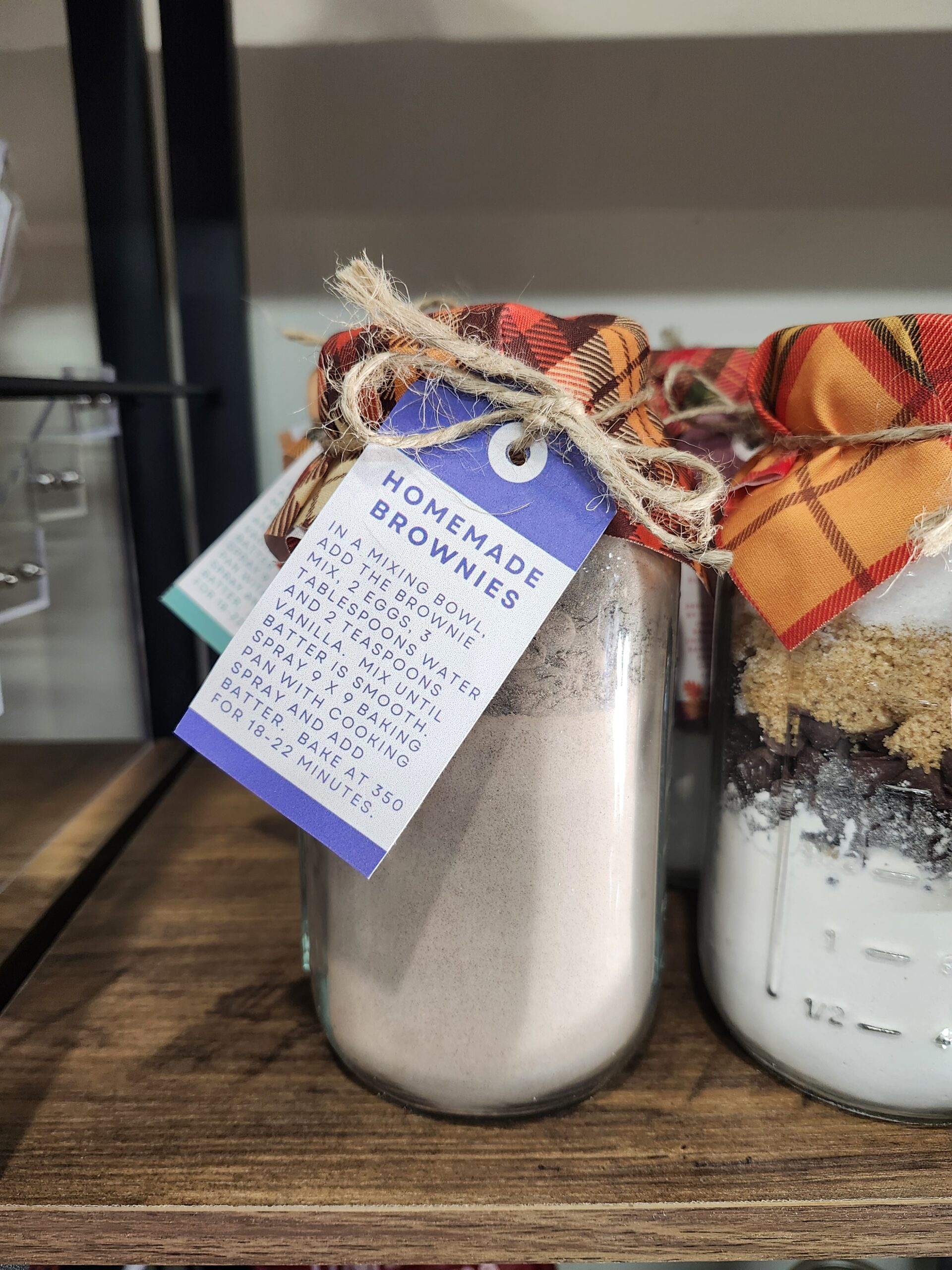 Homemade Brownie Baking Mix Mason Jar Gift with Recipe