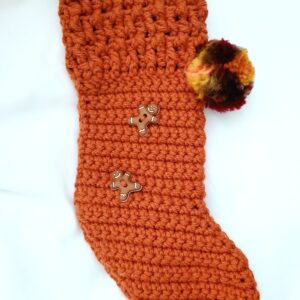 Holiday Crochet Small Stocking - Cinnamon Dust