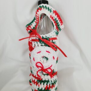 Crochet Gift Bag - Holiday with White Crochet Wreath
