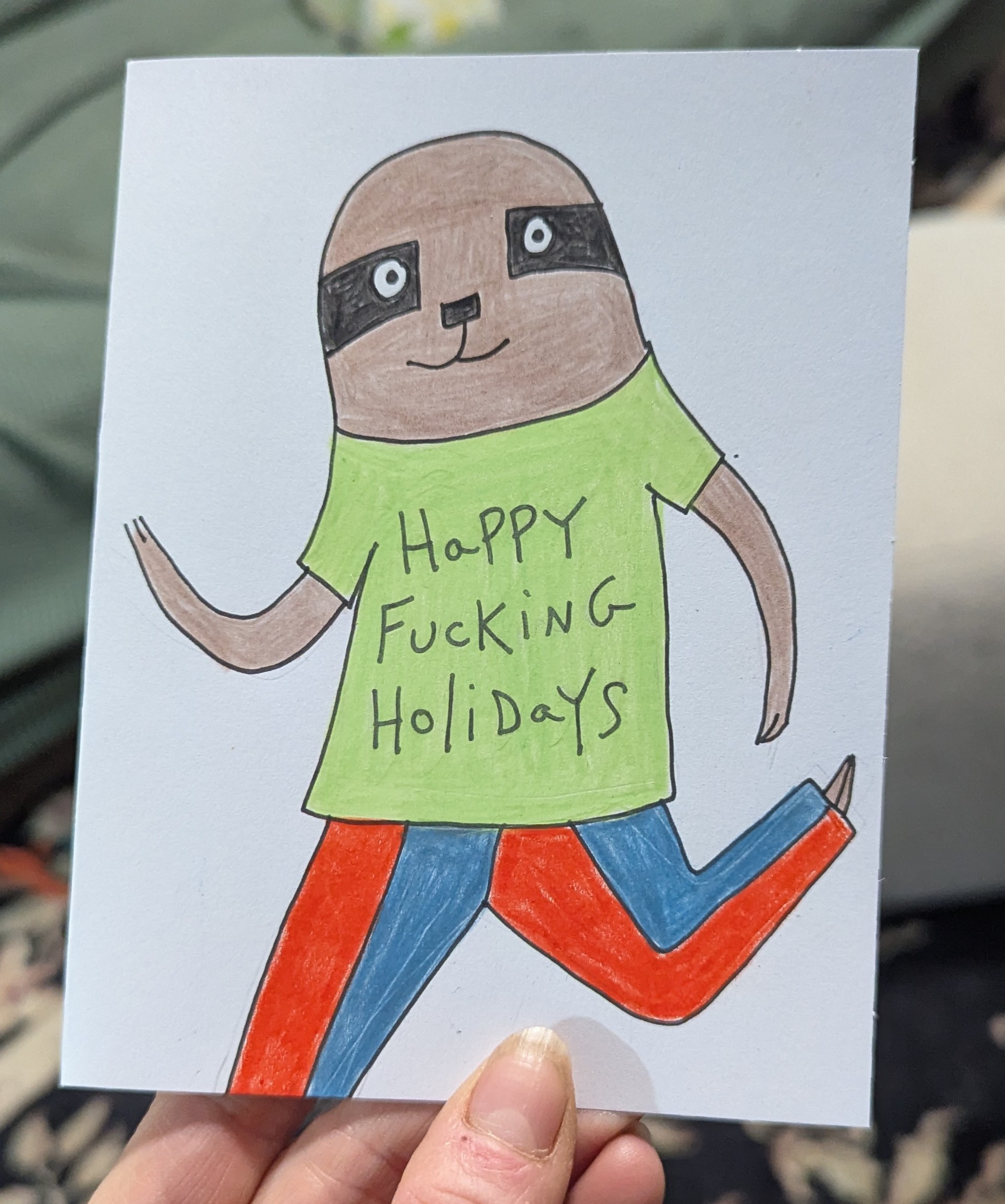 Happy Fucking Holidays SLOTH Card
