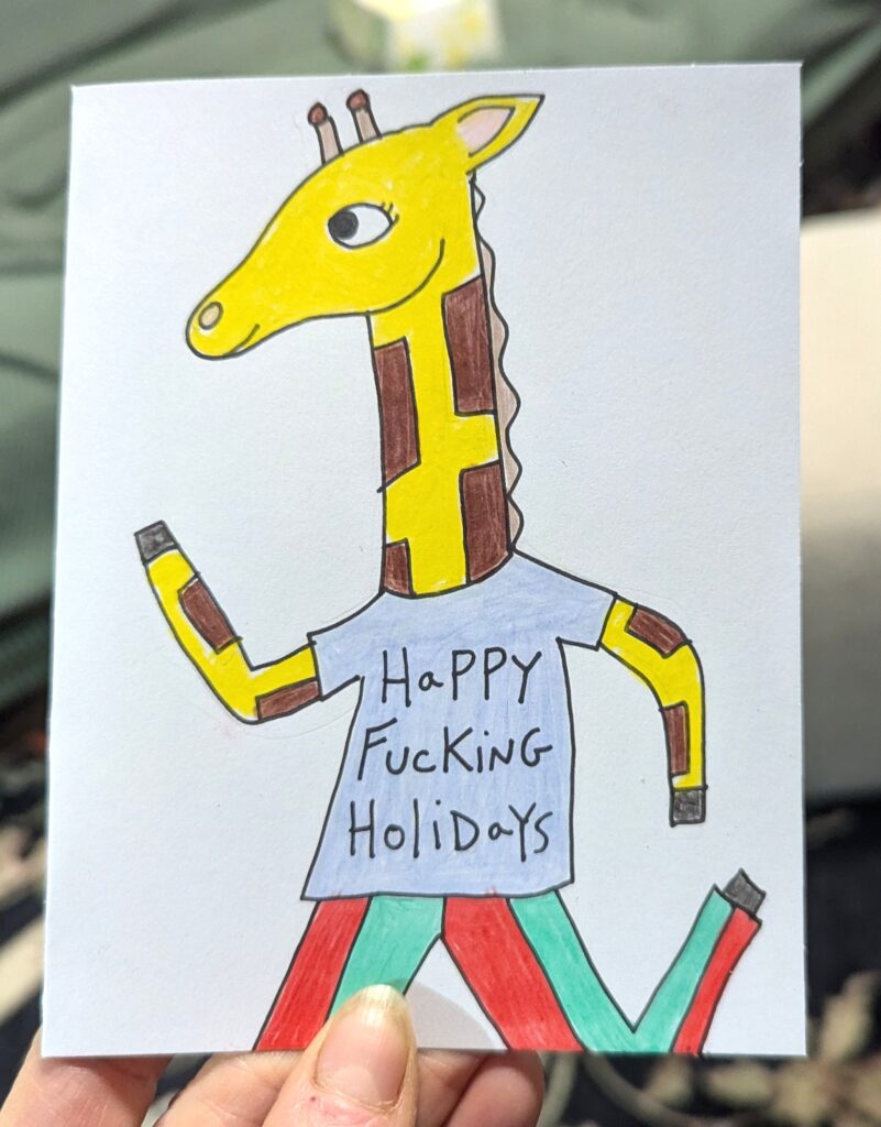 Happy Fucking Holidays GIRAFFE Card