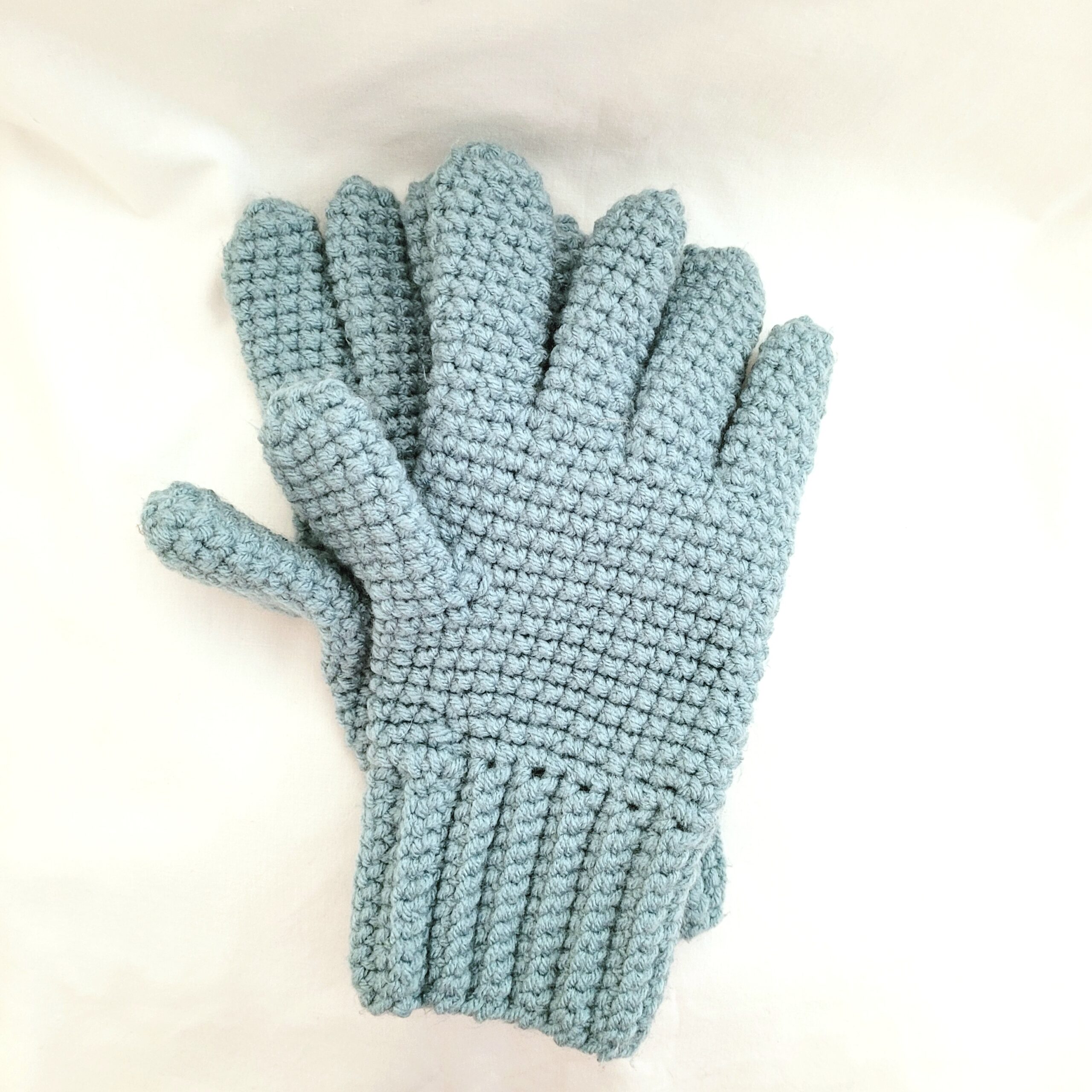 Mittens, Crochet Unisex Gloves - Artic Blue