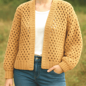 Cardigan – Handmade Crochet - Bisque