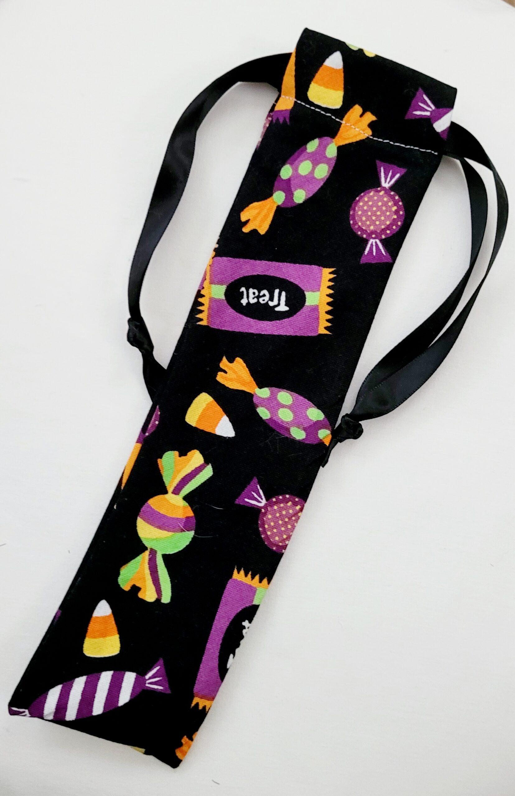 Drawstring Bag – Reusable Gift & Storage Pouch - Black, Candy Treats - Image 2