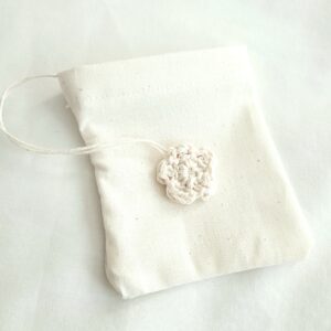 Fabric Reusable Tea Bags – Off White Crochet Mini Flower