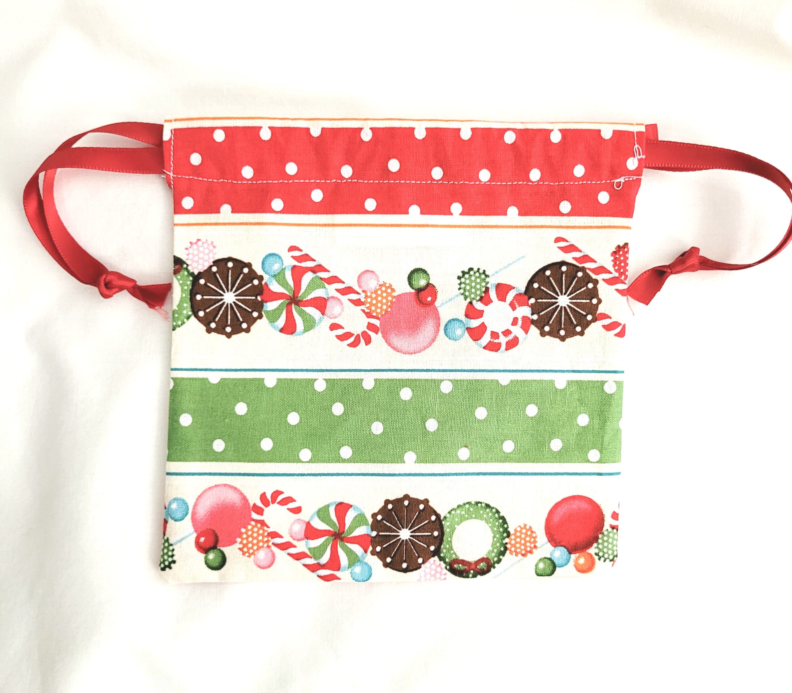 Drawstring Bag – Reusable Gift & Storage Pouch - Vintage Holiday Candy