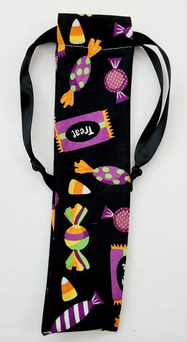 Drawstring Bag – Reusable Gift & Storage Pouch - Black, Candy Treats