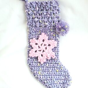Holiday Crochet Stocking - Lavender Sprinkles
