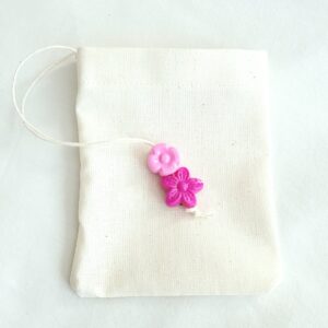 Fabric Reusable Tea Bags – Pink Flower Bead