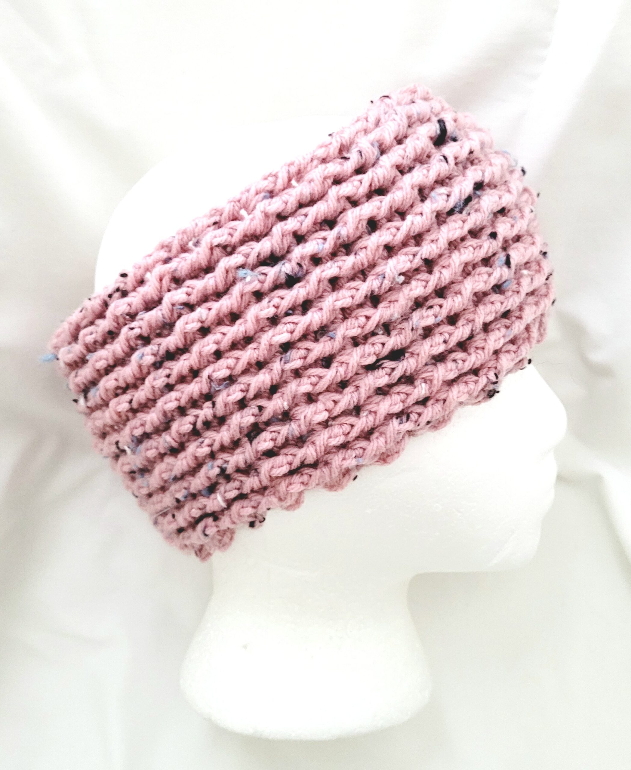 Earwarmer Crochet Headband, Rose Twead