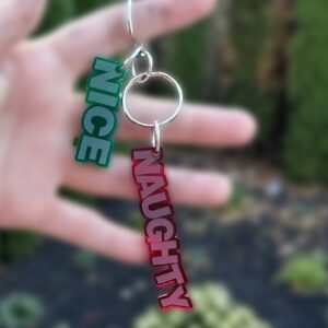 Naughty & Nice Acrylic Keychains Set