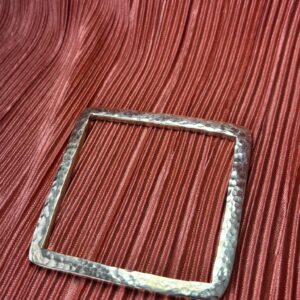 Square-Shaped Hammered Brass Bracelet