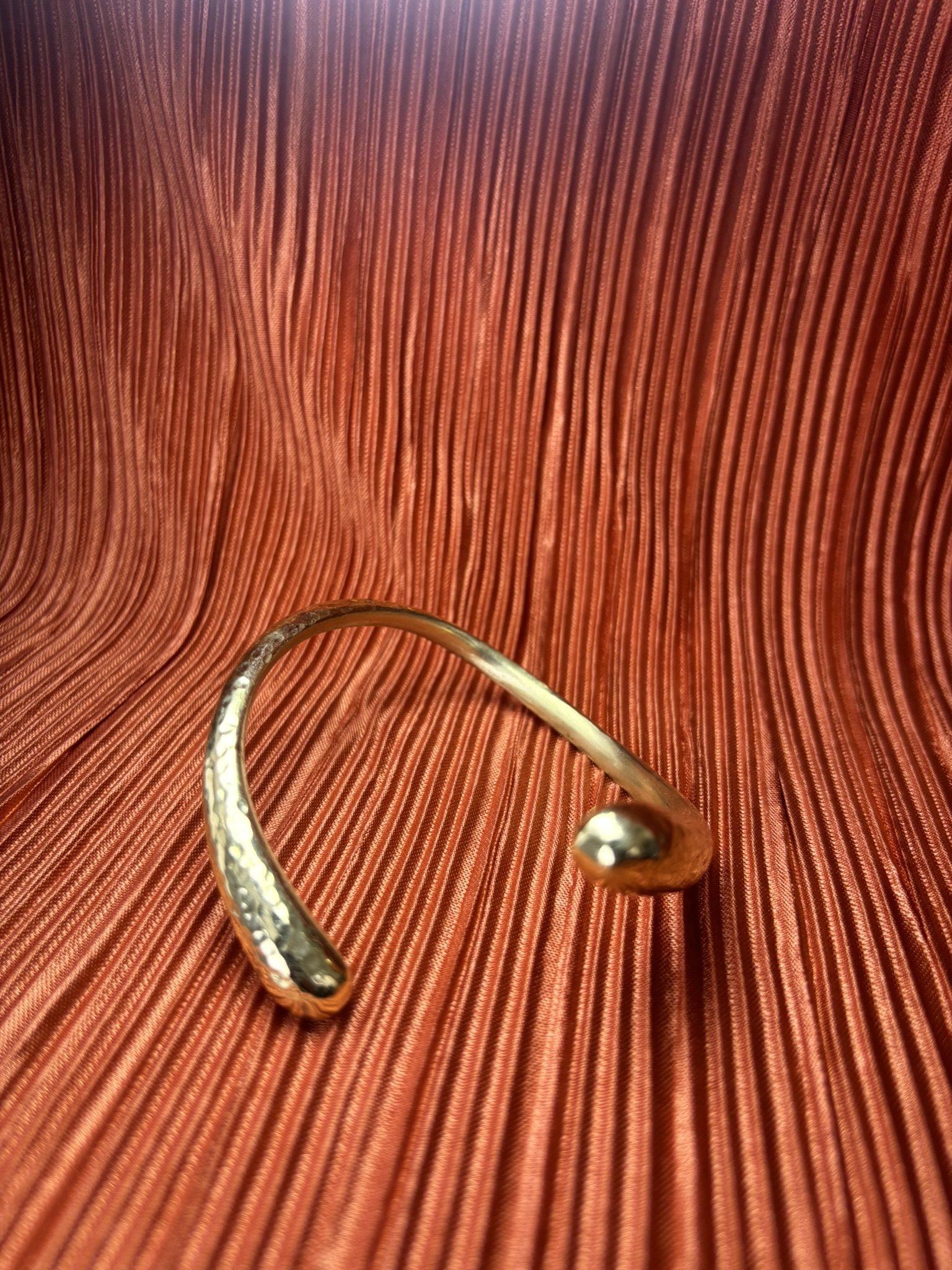 Inifinity Hammered Brass Bracelet - Image 3
