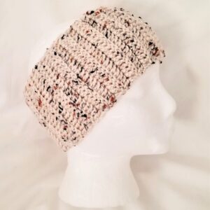 Earwarmer Crochet Headband, Aran Fleck