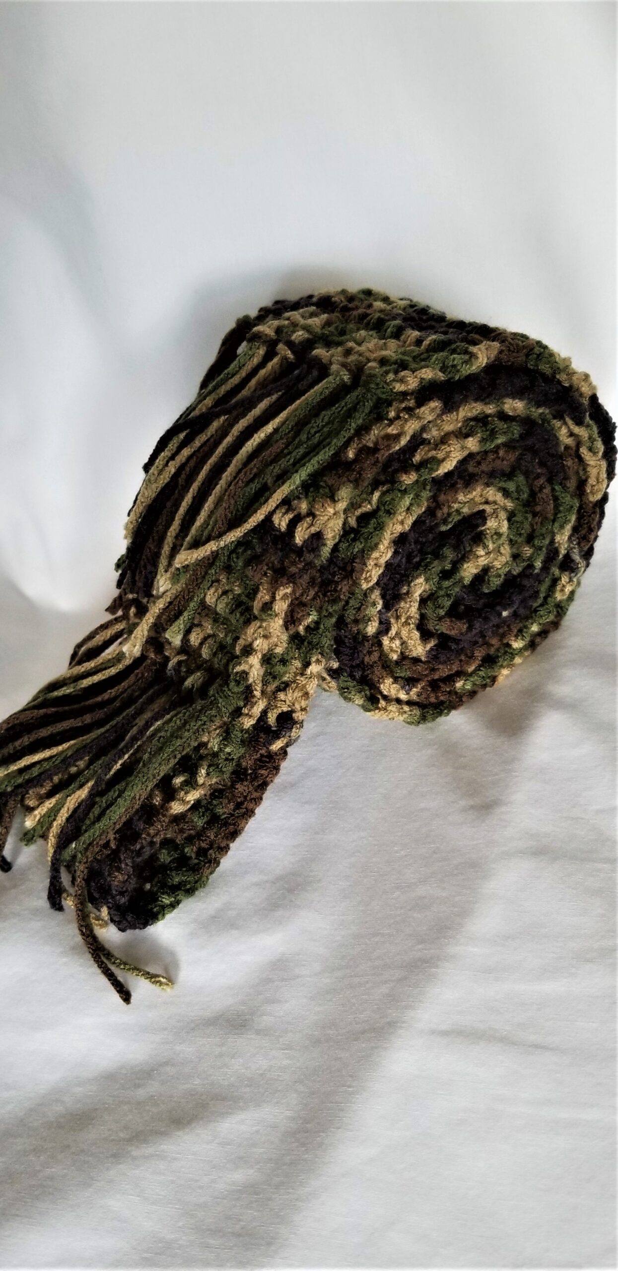 Scarf, AllWays Crochet Scarf - Dark Green Camo - Image 5