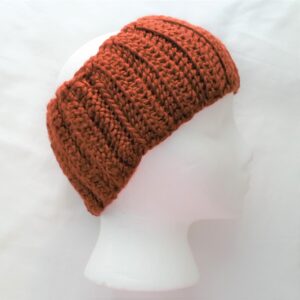 Earwarmer Crochet Headband, Burnt Coffee