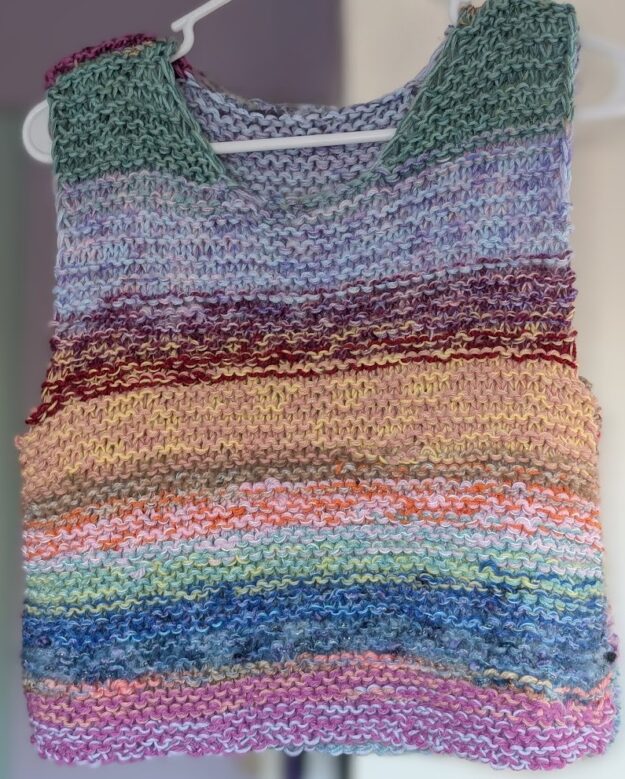 Hand Knit Vest, Size Adult Medium