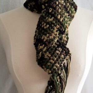 Scarf, AllWays Crochet Scarf - Dark Green Camo