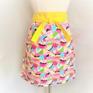Apron, Half Apron, Cotton Apron - Cupcakes