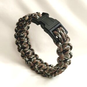 Paracord Unisex Bracelet - Dark Green/Brown