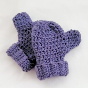 Baby/Toddler Crochet Gloves/Mittens - Denim - 2-4 yrs old