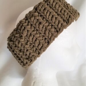 Earwarmer Crochet Headband, Olive Green
