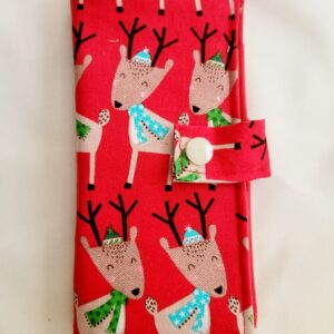 Tea Bag Wallet - Red Reindeers