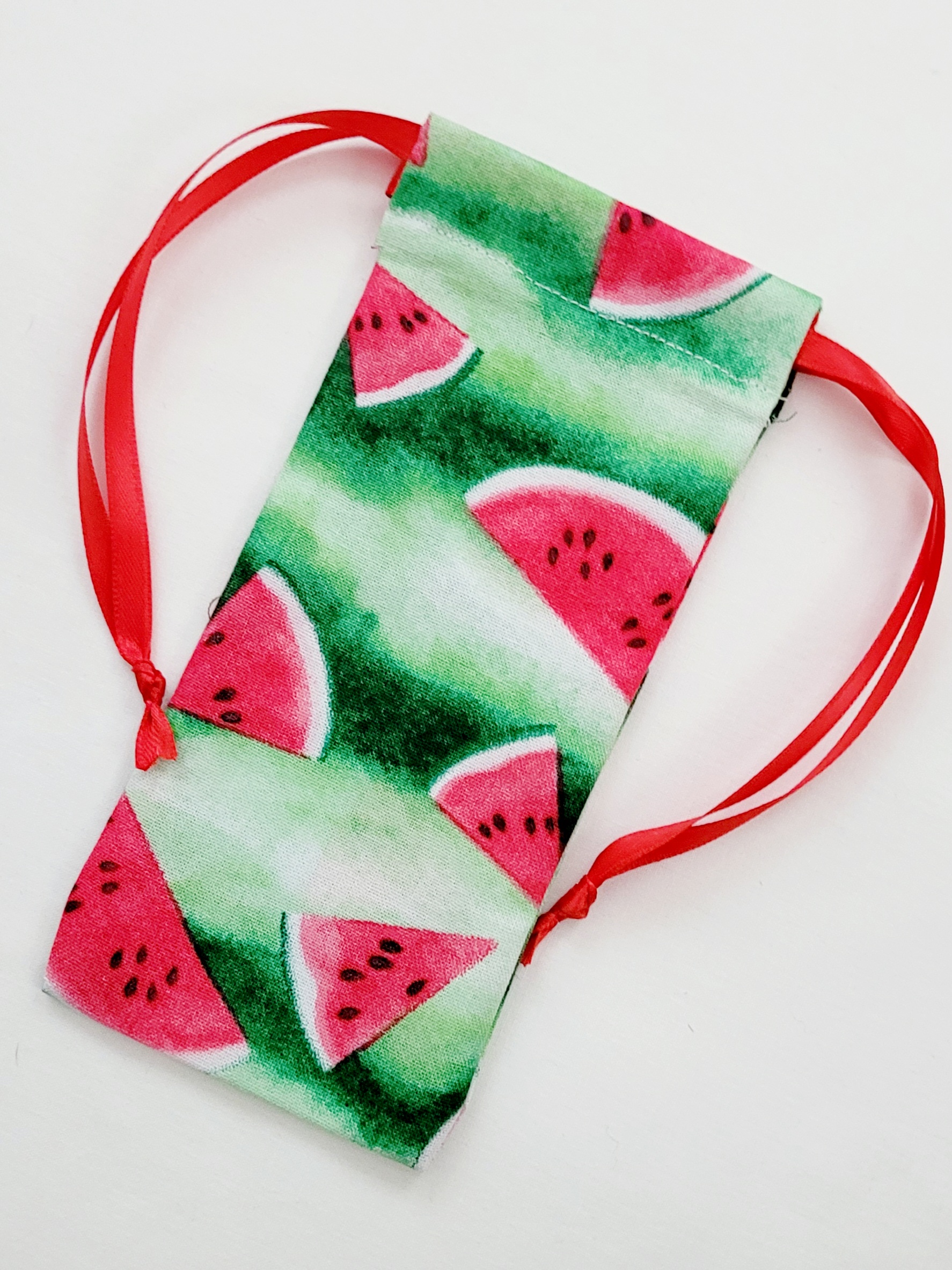 Drawstring Bag – Reusable Gift & Storage Pouch - Watermelon (red ribbon) - Image 2
