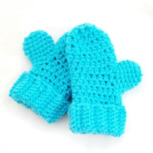 Baby/Toddler Crochet Gloves/Mittens - Turquoise - 2-4 yrs old