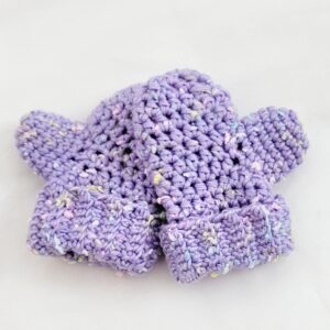 Baby/Toddler Crochet Gloves/Mittens - Lavender Sprinkles - 2-4 yrs old