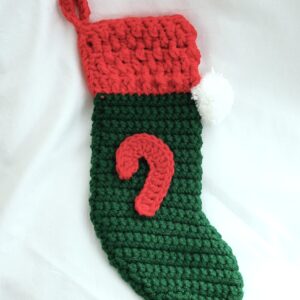 Holiday Crochet Stocking - Mistletoe Green
