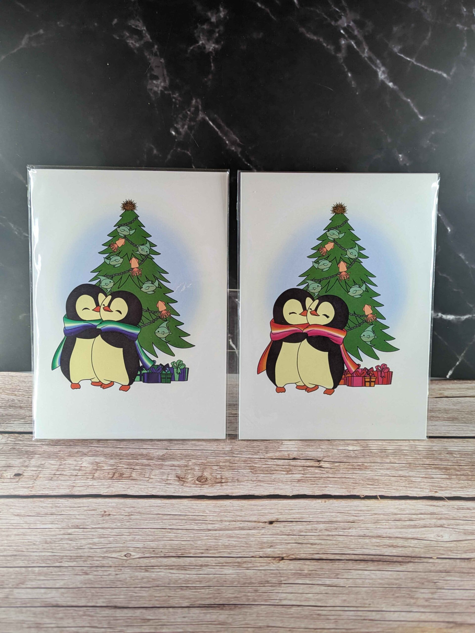 Gay Penguins Greeting Card