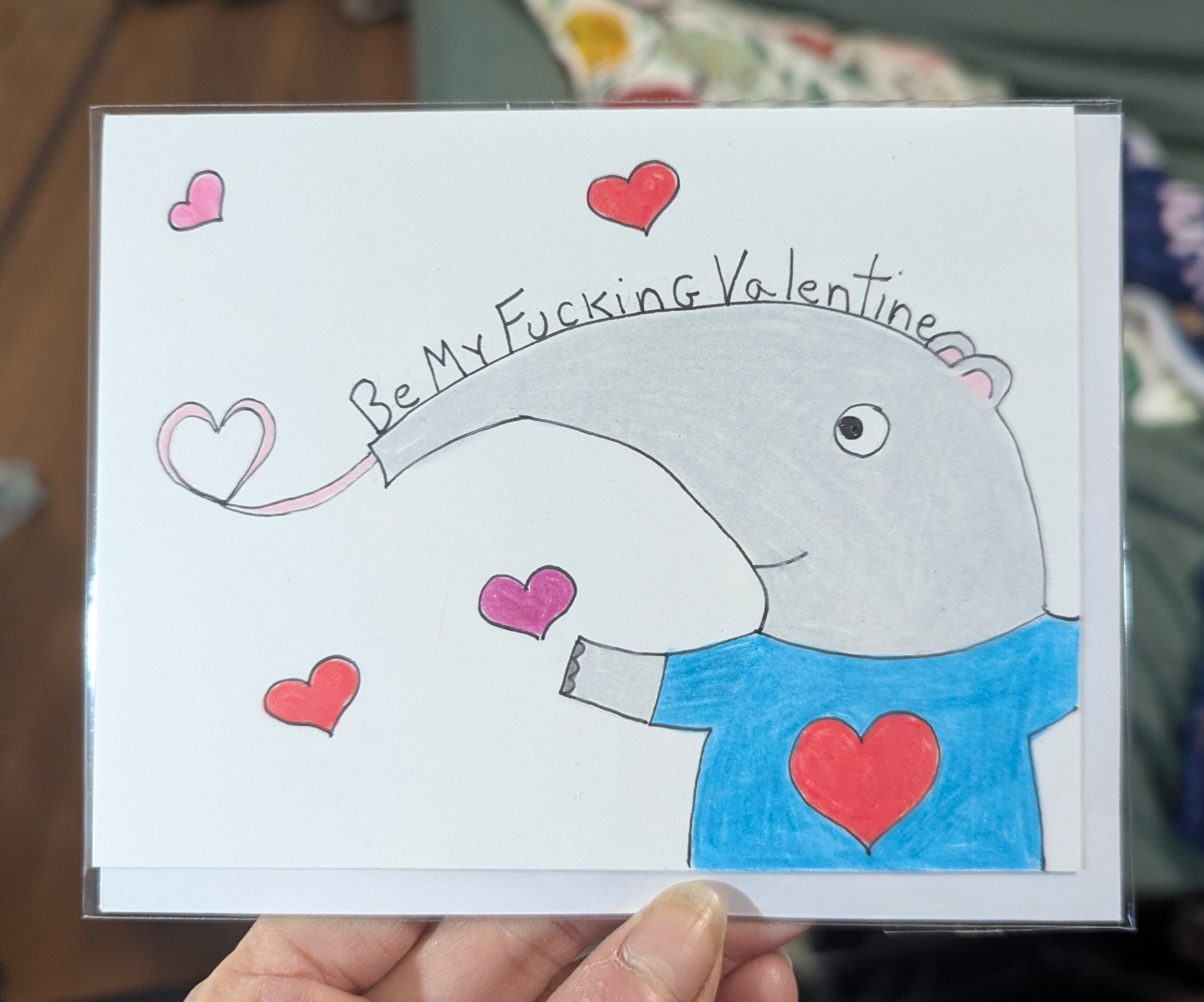 Be My Fucking Valentine Anteater card