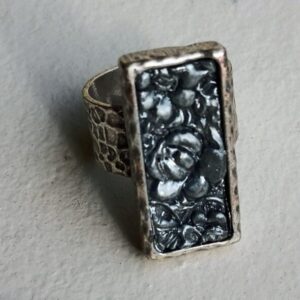 Faux Pewter Statement Ring