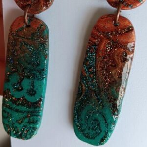 Statement Mokume Gane Handmade Earrings on custom posts