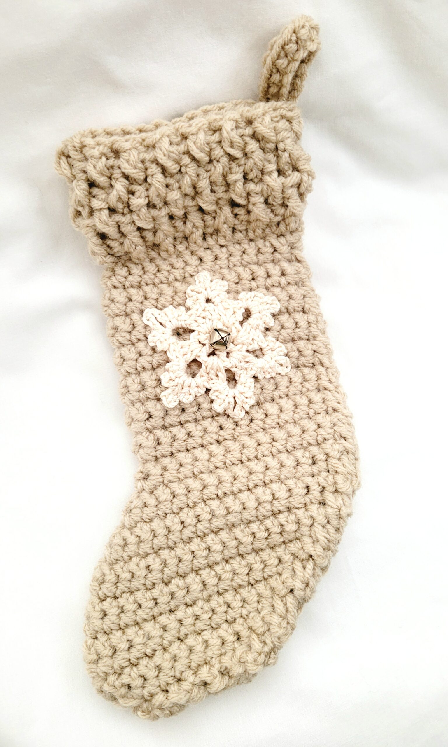 Holiday Crochet Stocking - Sugar Cookie with Snowflake - Image 2